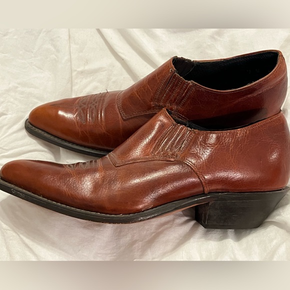 Vintage CODE West Brown Western Leather Ankle Boots - Picture 3 of 5